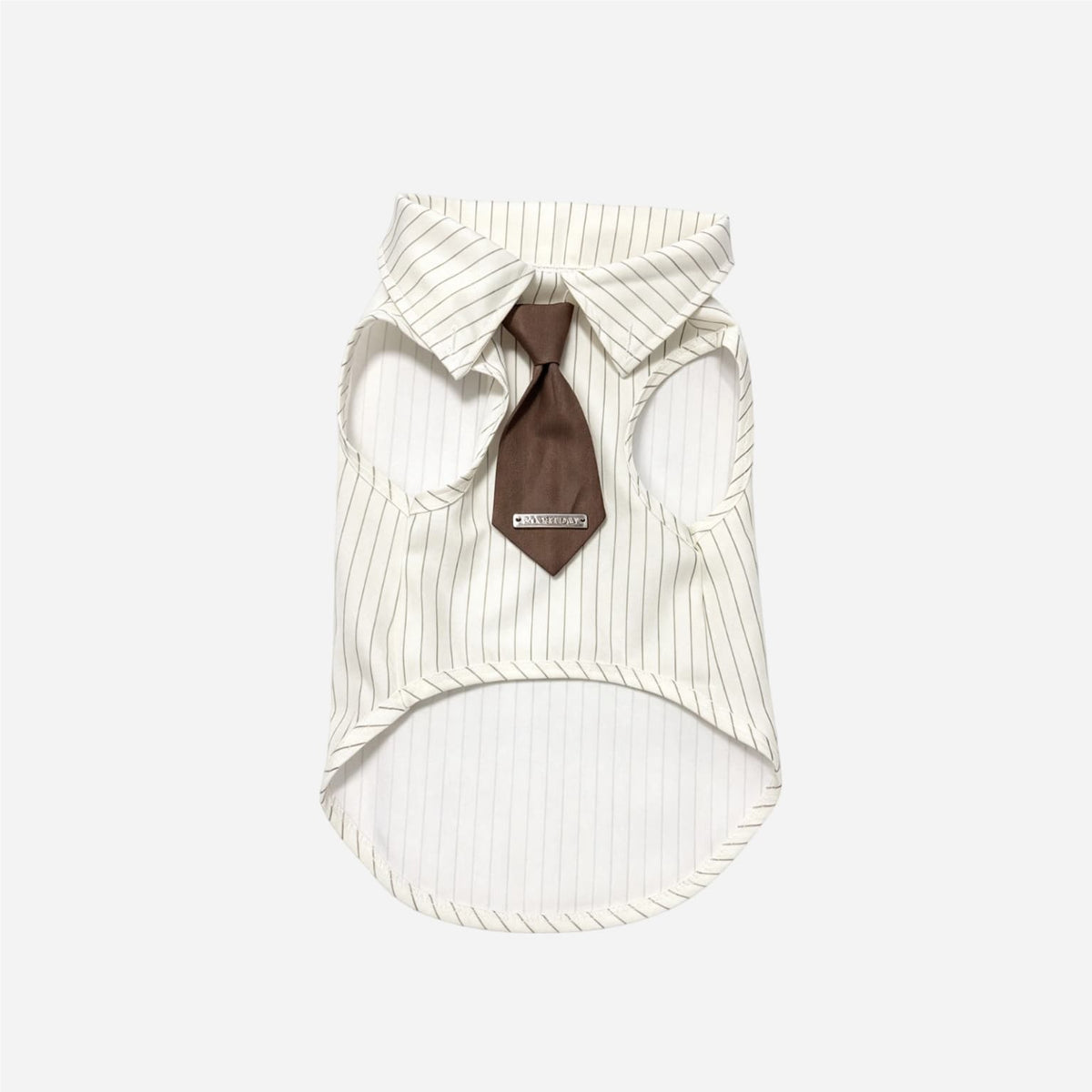 Striped Dog Shirt with Tie - Vintage Clothing for Daily Wear