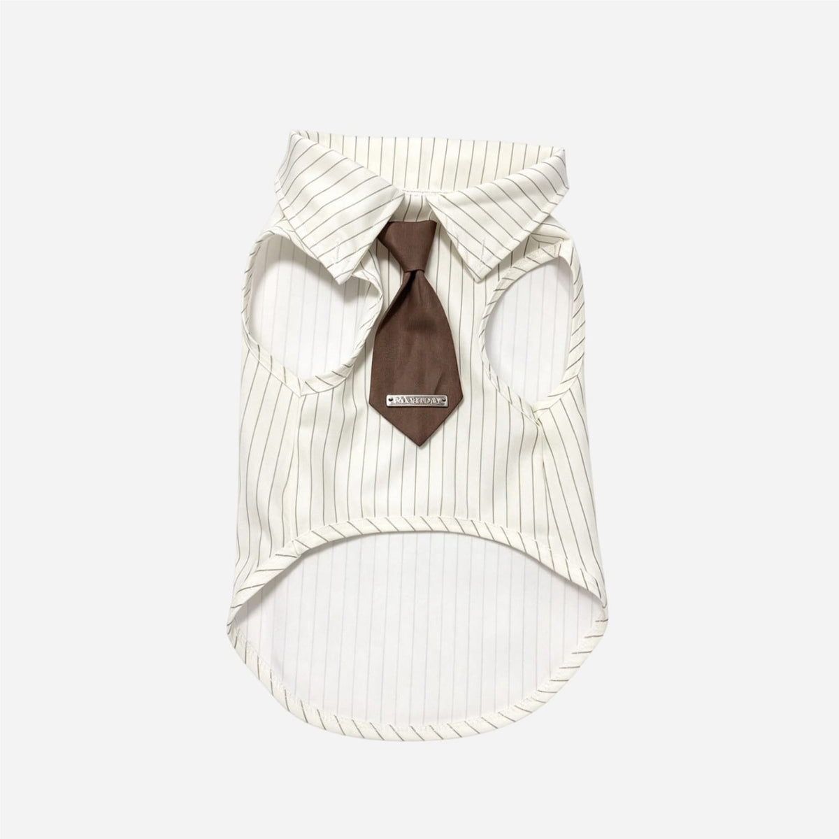 Striped Dog Shirt with Tie - Vintage Clothing for Daily Wear