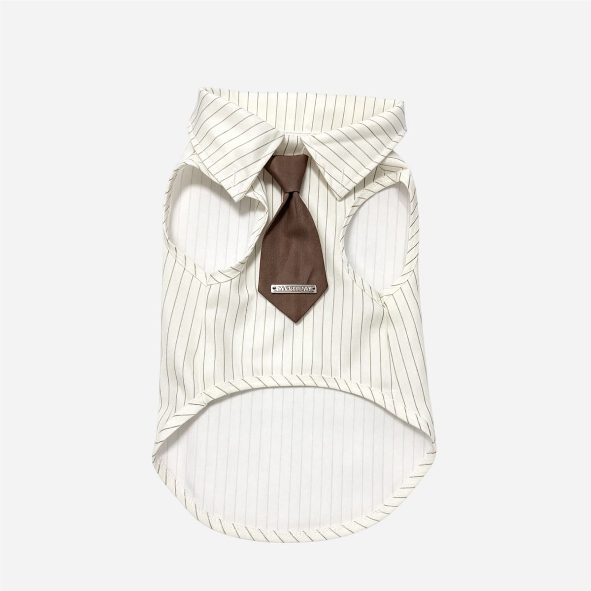 Striped Dog Shirt with Tie - Vintage Clothing for Daily Wear
