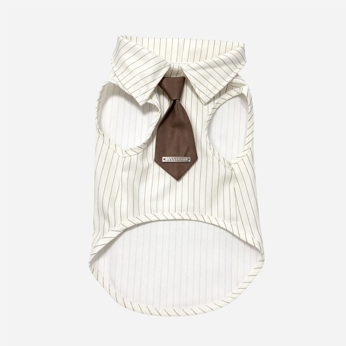 Striped Dog Shirt with Tie - Vintage Clothing for Daily Wear
