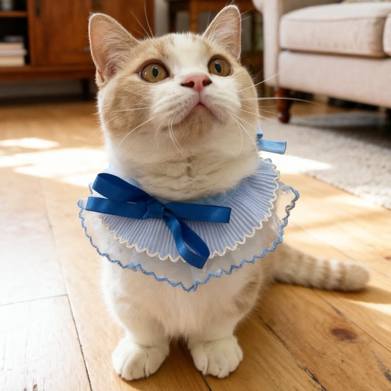 Blue Lace Ruffle Pet Scarf – Princess Neck Accessory for Cats & Small Dogs