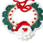 Christmas Santa Crochet Pet Bib – Festive Neck Accessory for Cats & Small Dogs