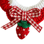 Strawberry and Cherry Knit Pet Bib Collar – Cute Cat & Small Dog Neck Accessory