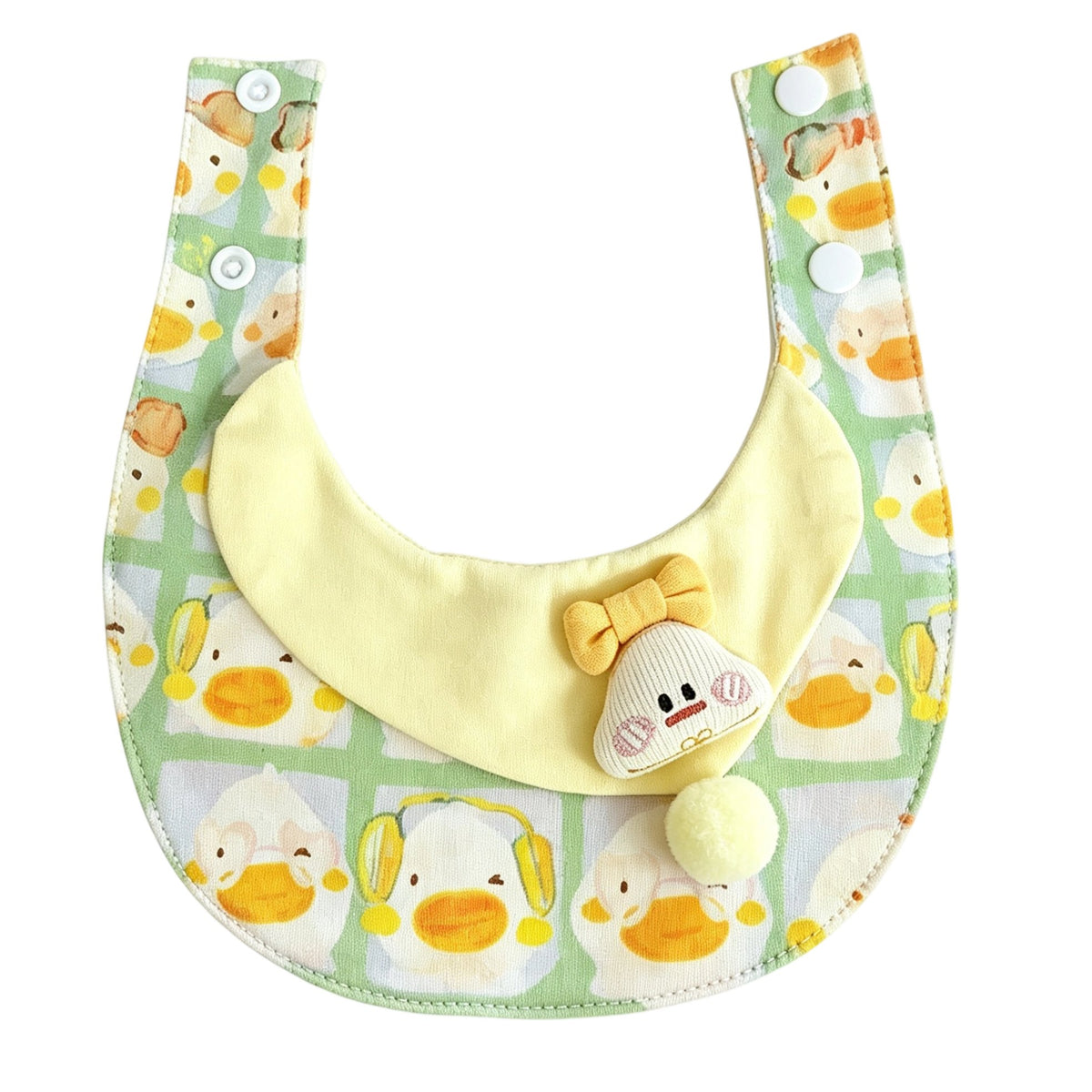 Cute Duck Pattern Pet Bib Collar – Pastel Yellow Neck Accessory for Cats & Small Dogs