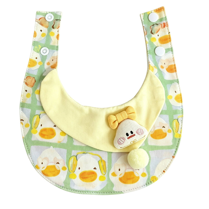 Cute Duck Pattern Pet Bib Collar – Pastel Yellow Neck Accessory for Cats & Small Dogs