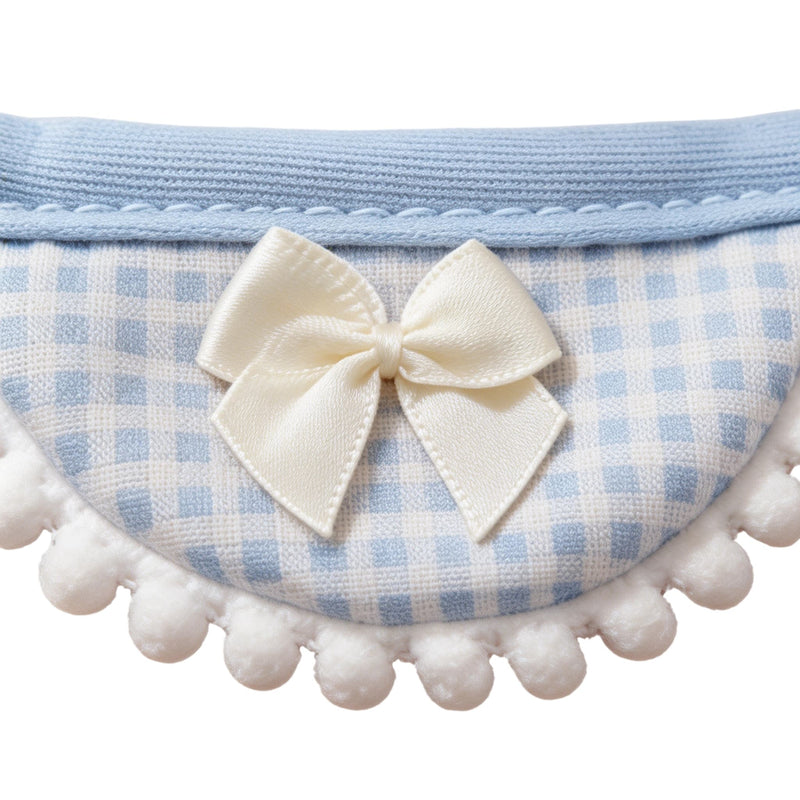 Bow Pom-Pom Pet Bandana Bib – Cute Checkered for Cats, Dogs and Small Pets