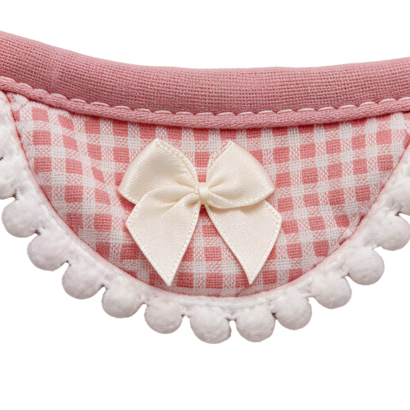 Bow Pom-Pom Pet Bandana Bib – Cute Checkered for Cats, Dogs and Small Pets