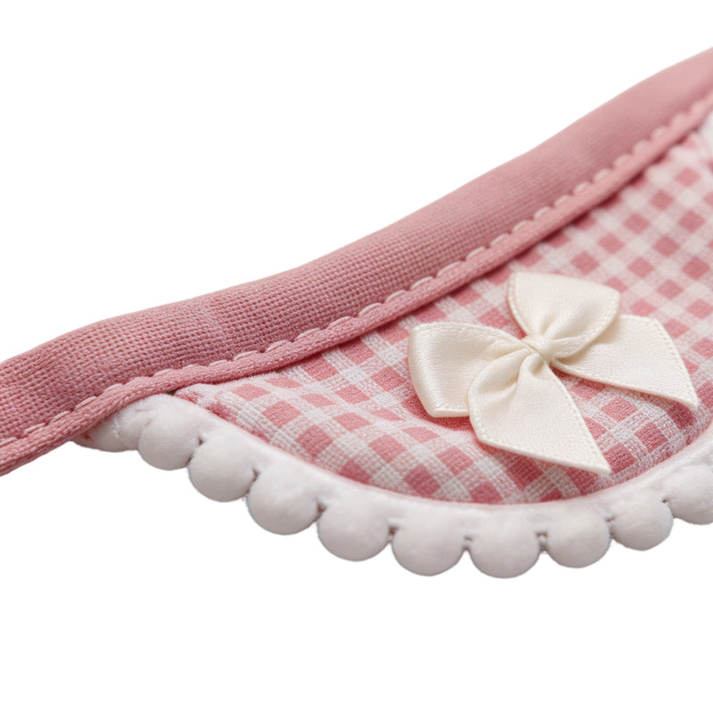 Bow Pom-Pom Pet Bandana Bib – Cute Checkered for Cats, Dogs and Small Pets