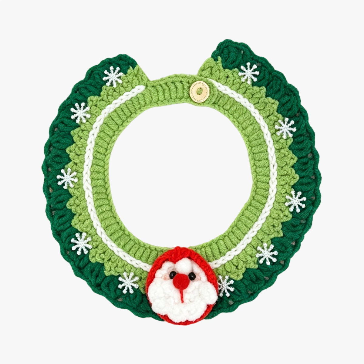 Christmas Santa Crochet Pet Bib – Festive Neck Accessory for Cats & Small Dogs