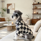 Smiley Face Plaid Pet Shirt – Casual Button-Up Dog Clothing for Everyday Wear