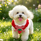 Strawberry and Cherry Knit Pet Bib Collar – Cute Cat & Small Dog Neck Accessory