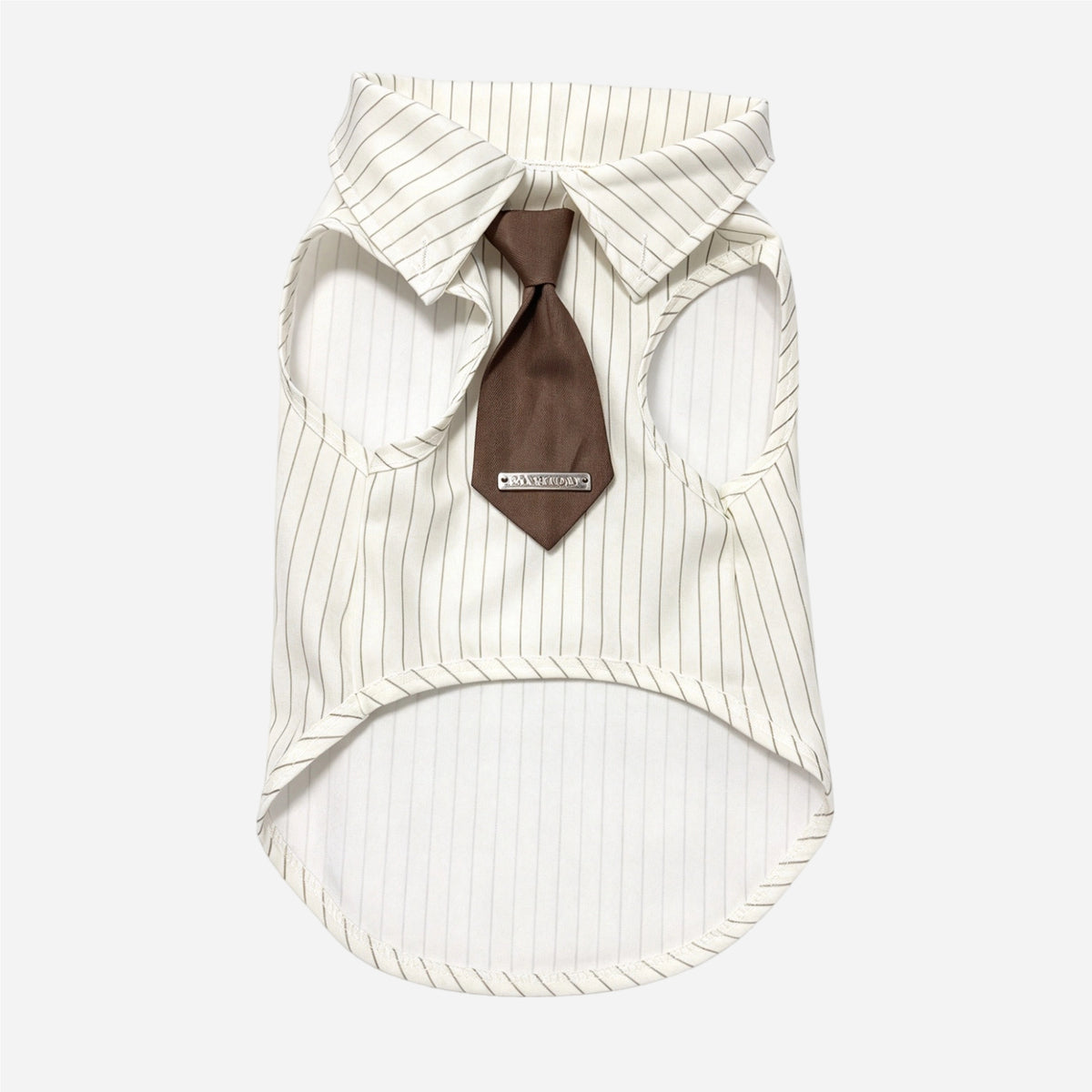 Striped Dog Shirt with Tie - Vintage Clothing for Daily Wear