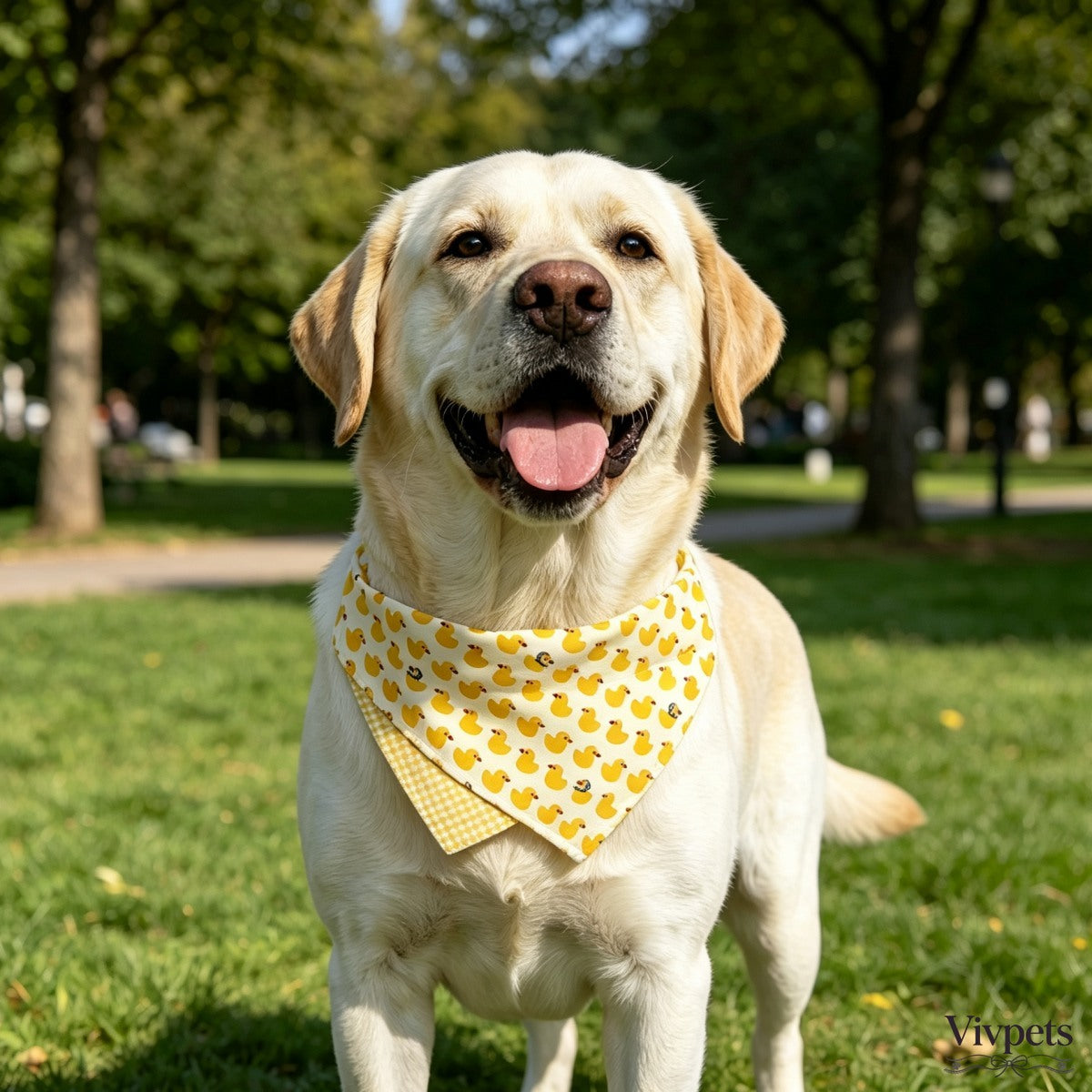 Cute Duck‑Print Pet Bandana – Adjustable Dogs and Cats Scarf Accessory for Daily Wear